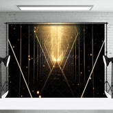 Aperturee - Aperturee Black Gold Glow Line Marble Floor Combo Set Backdrop